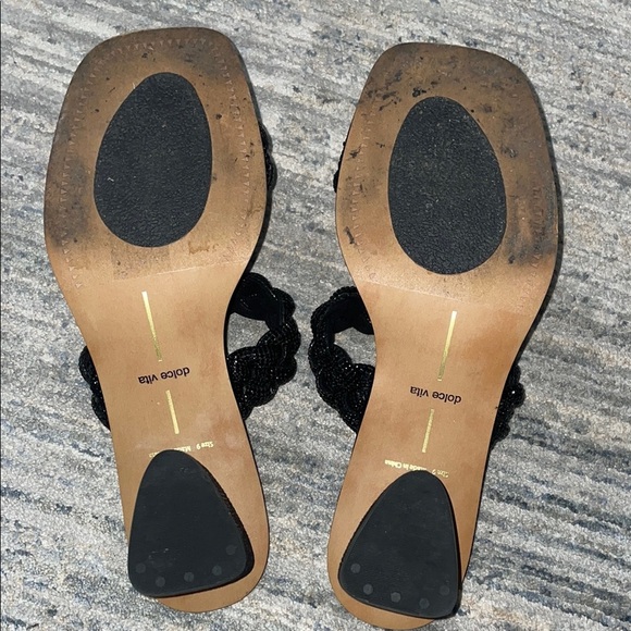 Dolce Vita braided Black Heeled sparkly Sandals - Picture 8 of 9